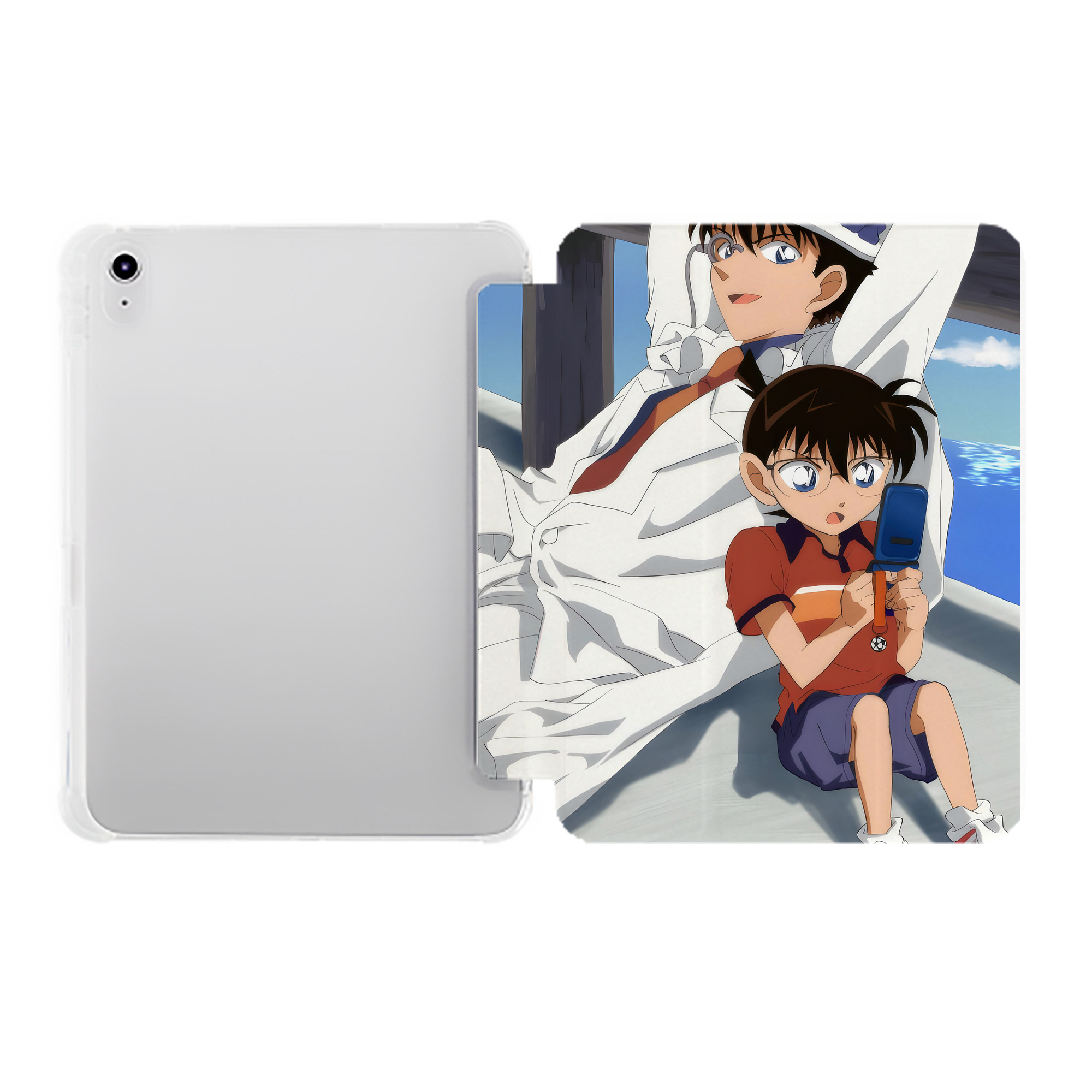 （画像用） 名探偵コナン Detective Conan IPad ケース ペン収納付き 三つ折りスタンド PUレザー×シリコン 対応機種9.5/10.5/10.9インチ